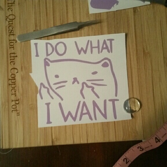 5.5 inch I do what I want Light Purple Vinyl Decal