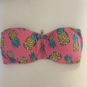 Pink pineapple bandeau with zipper