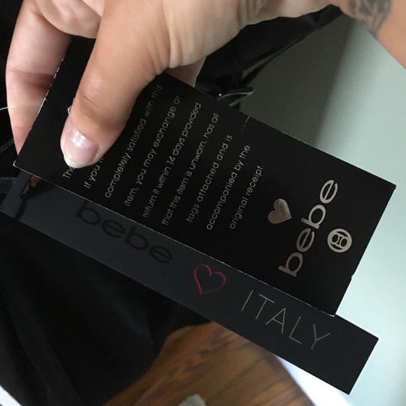 BEBE ITALY BLACK SATIN SWEETHEART DRESS SIZE SMALL - Picture 3 of 3