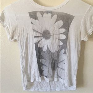 White crop top with flowers