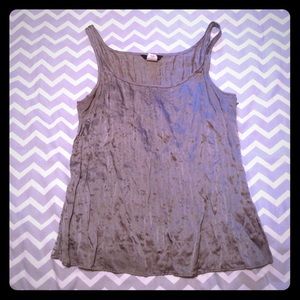 Gray Silky Sleeveless Blouse