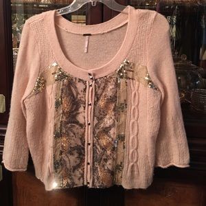 FreePeople champagne colored cardigan