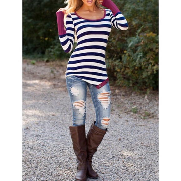 •Last One• Striped Long Sleeve Tee - Picture 2 of 4