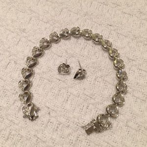 SALE! Heart bracelet and earring set