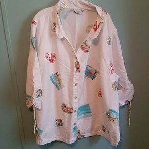 ⛱Sale⛱Beach themed linen button down