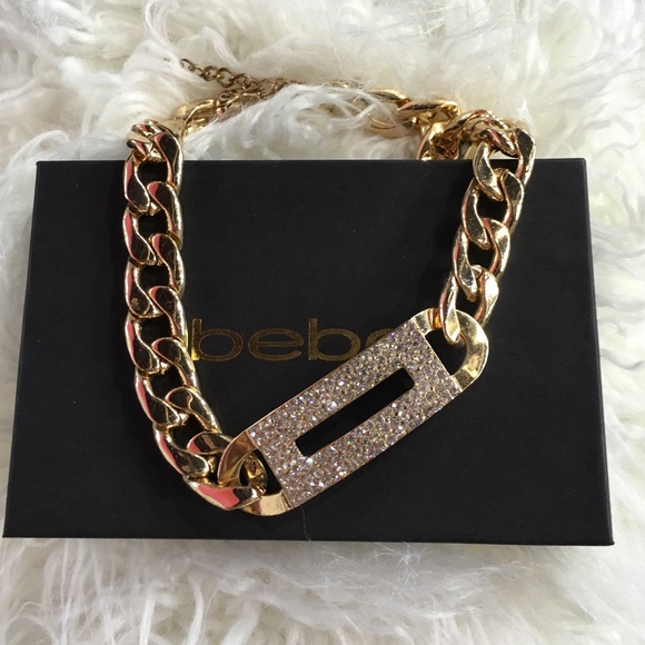 Bebe gold chain necklace in box