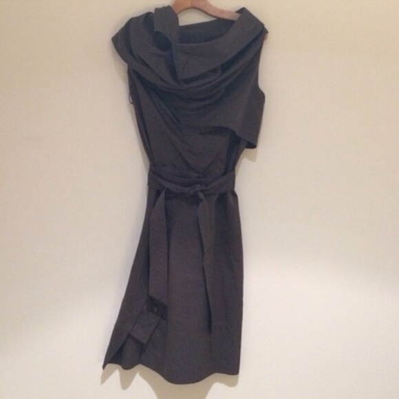 All Saints Brown Silk Trench Dress