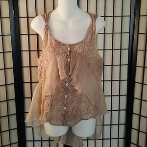 Scrapbook tan floral high low top