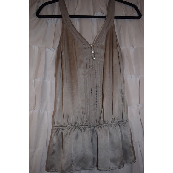White House black market silk grey cami