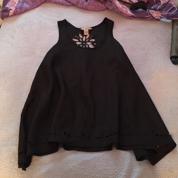 Black tank top with cutouts