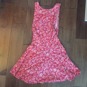 Reddish pink floral dress