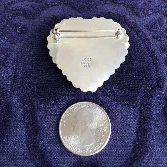 Sterling Silver Heart Brooch - Picture 2 of 4
