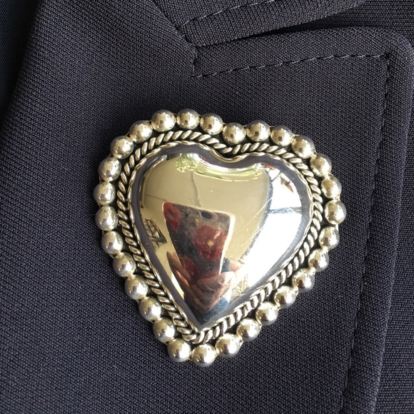 Sterling Silver Heart Brooch - Picture 4 of 4