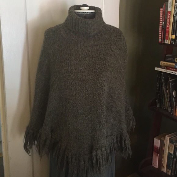 Warm sweater poncho