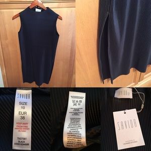 Black Savida pleated tunic length top - size 10