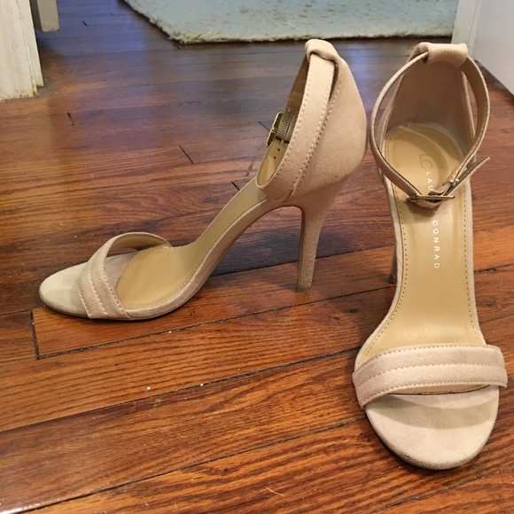 Lauren Conrad Nude Ankle Strap Heels, size 9