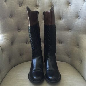 Apt 9 Black and brown quilted riding boots.