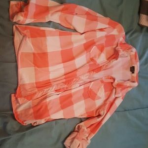 Coral plaid shirt