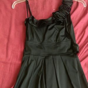 Black faux leather dress