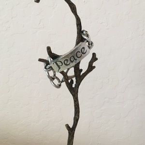Lucky Brand Chunky Silver "Peace" Bracelet
