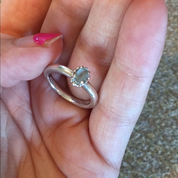 Sterling silver ring with REAL aquamarine