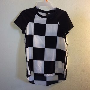 Black and white checkered shirt