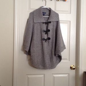 Gray poncho sweater