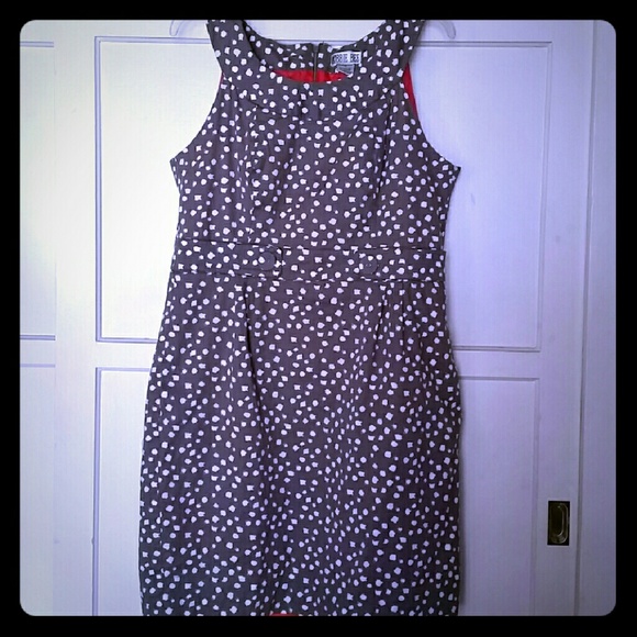 Gray polka dot dress!