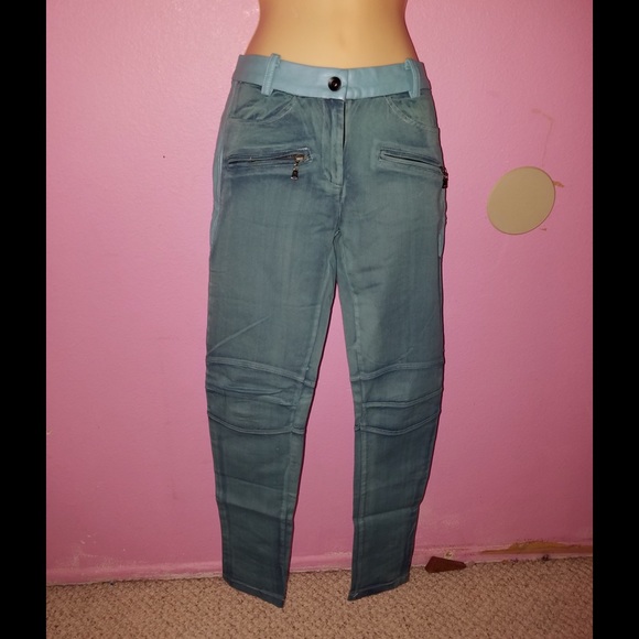 Baby blue jeans