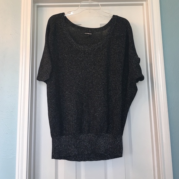 Express Dolman Glitter Top Large NWOT