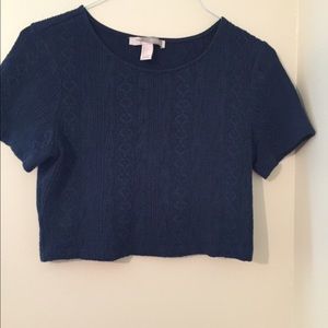 F21 Navy Swater Crop