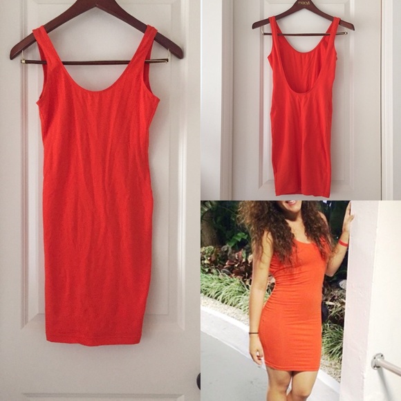 Orange tight dress