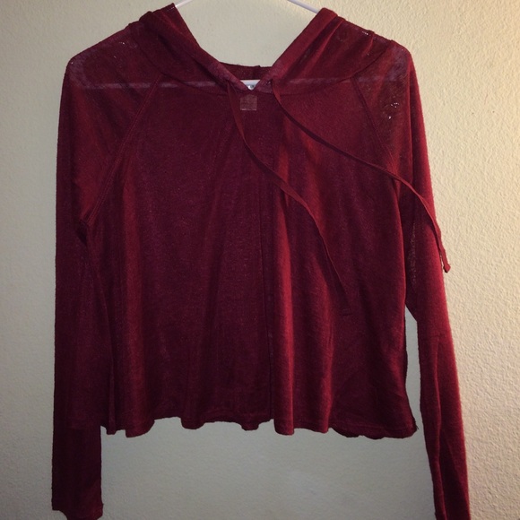 Sheer cropped hoodie