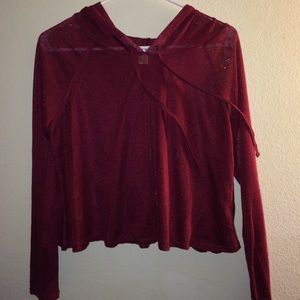 Sheer cropped hoodie