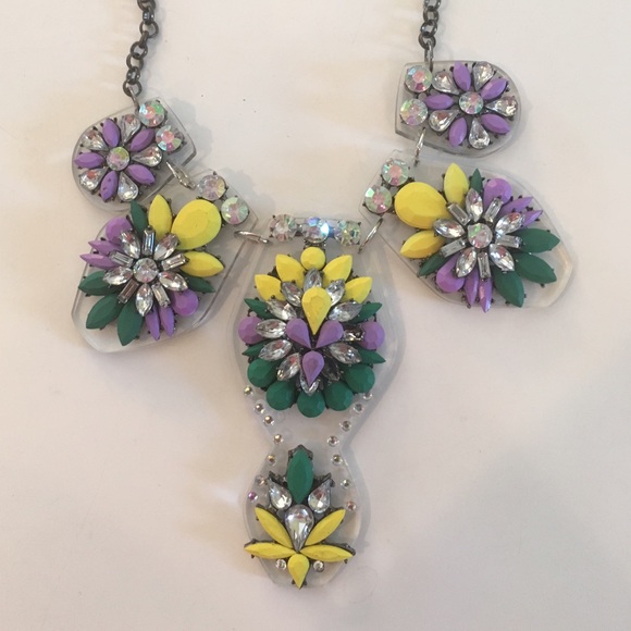 Lucite statement bib necklace