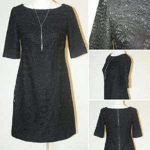 Adrianna Papell Eyelet Black Dress Size 6