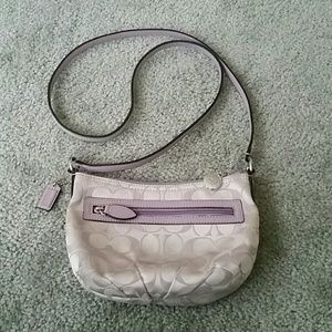 Coach Crossbody Purse in Purple and Light Grey