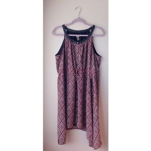 Burgundy Patterned Flowy Dress