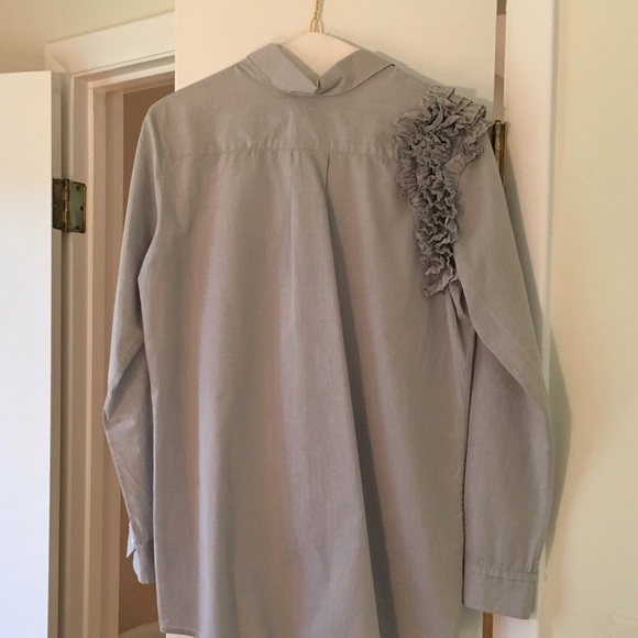 Sibel Saral gray blouse with ruching detail - Picture 3 of 3