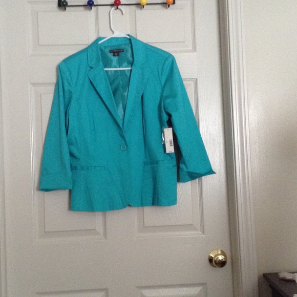 Teal suit blazer