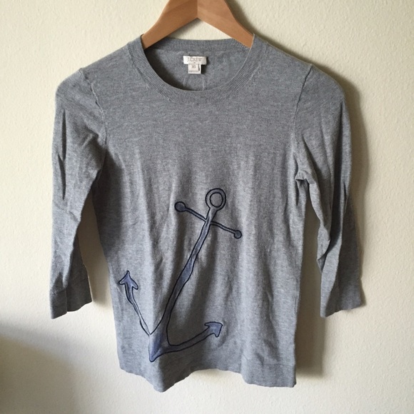 Jcrew knitted cropped sleeve top