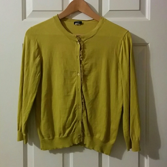 J. Crew chartreuse cardigan