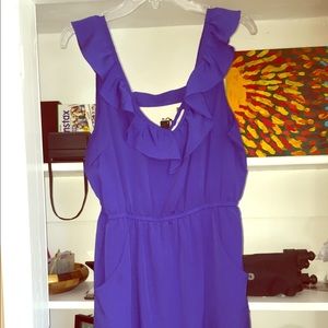 PacSun Kirra blue dress with ruffle and pockets