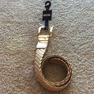 NWT $55 Michael Kors Braided Gold Leather Belt