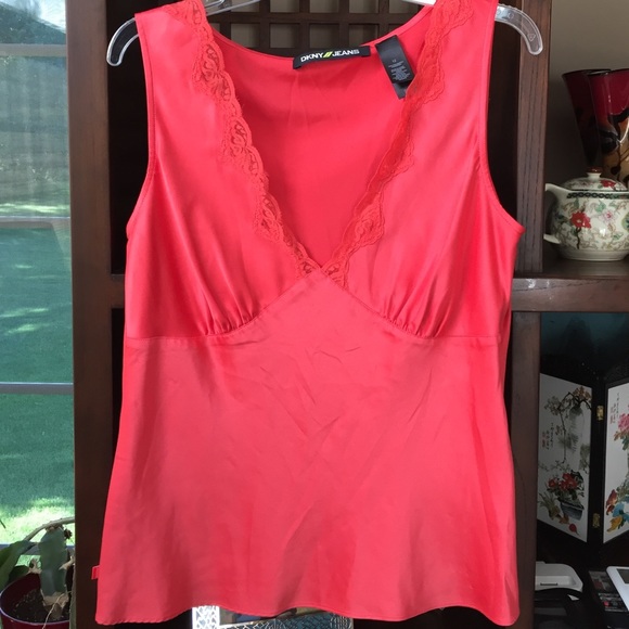 Gorgeous! DKNY Jeans Coral camisole top -  Large