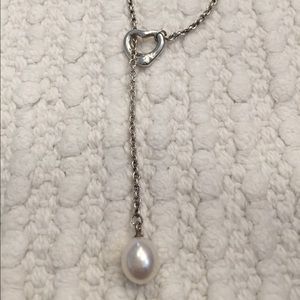 Tiffany & Co. Sterling open heart lariat necklace