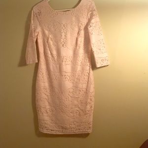 Cream white dress with scoop back (Never worn)