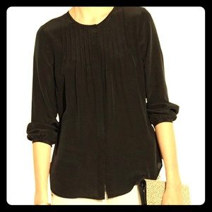Madewell Silk Ballad Blouse, Black, Sz Small