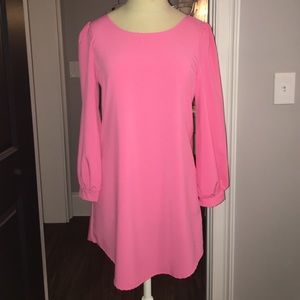 Bubblegum pink long sleeve dress