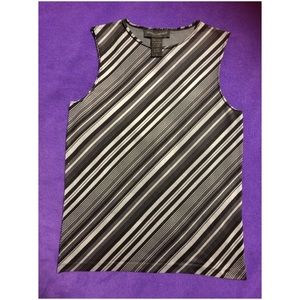 Sleeveless BR diagonal striped top